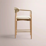 Vavelle Fabric Bar & Counter Stool — LIGHT OAK / BRASS