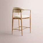 Vavelle Fabric Bar & Counter Stool — LIGHT OAK / BRASS