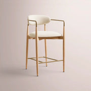 Vavelle Fabric Bar & Counter Stool — LIGHT OAK / BRASS
