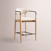 Vavelle Fabric Bar & Counter Stool — LIGHT OAK / BRONZE