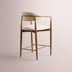 Vavelle Fabric Bar & Counter Stool — BROWN OAK / BRASS