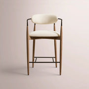 Vavelle Fabric Bar & Counter Stool — BROWN OAK / BRONZE