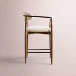 Vavelle Fabric Bar & Counter Stool — BROWN OAK / BRONZE