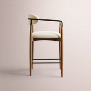 Vavelle Fabric Bar & Counter Stool — BROWN OAK / BRONZE