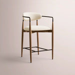 Vavelle Fabric Bar & Counter Stool — BROWN OAK / BRONZE