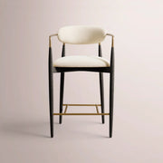 Vavelle Fabric Bar & Counter Stool — BLACK OAK / BRASS