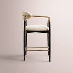 Vavelle Fabric Bar & Counter Stool — BLACK OAK / BRASS