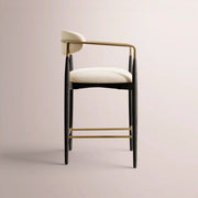 Vavelle Fabric Bar & Counter Stool — BLACK OAK / BRASS