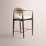 Vavelle Fabric Bar & Counter Stool — BLACK OAK / BRASS