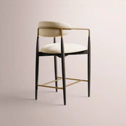 Vavelle Fabric Bar & Counter Stool — BLACK OAK / BRASS