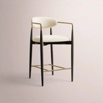 Vavelle Fabric Bar & Counter Stool — BLACK OAK / BRASS