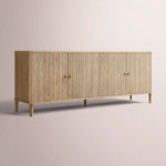 Luvoriel Reeded Sideboard — GREIGE OAK / 4 DOOR  84