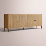Luvoriel Reeded Sideboard — LIGHT OAK / 4 DOOR  84