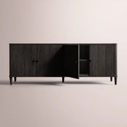 Luvoriel Reeded Sideboard — BLACK OAK / 4 DOOR  84