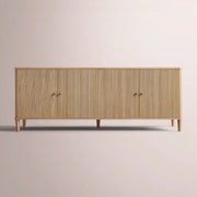 Luvoriel Reeded Sideboard — LIGHT OAK / 4 DOOR  84