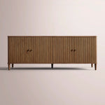Luvoriel Reeded Sideboard — BROWN OAK / 4 DOOR  84