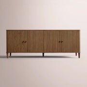 Luvoriel Reeded Sideboard — BROWN OAK / 4 DOOR  84