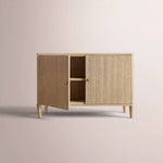 Luvoriel Reeded Sideboard — GREIGE OAK / 2 DOOR 48