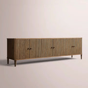 Luvoriel Reeded Media Console — BROWN OAK / 6-DOOR 96
