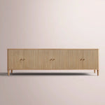 Luvoriel Reeded Media Console — LIGHT OAK / 6-DOOR 96