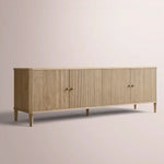Luvoriel Reeded Media Console — GREIGE OAK / 4-DOOR 84