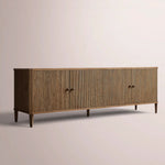 Luvoriel Reeded Media Console — BROWN OAK / 4-DOOR 84