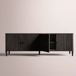 Luvoriel Reeded Media Console — BLACK OAK / 4-DOOR 84