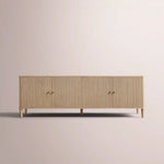 Luvoriel Reeded Media Console — GREIGE OAK / 4-DOOR 72
