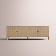 Luvoriel Reeded Media Console — GREIGE OAK / 4-DOOR 72
