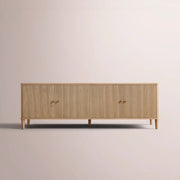 Luvoriel Reeded Media Console — LIGHT OAK / 4-DOOR 72