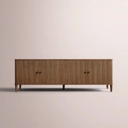Luvoriel Reeded Media Console — BROWN OAK / 4-DOOR 72