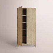 Luvoriel Reeded Cabinet — GREIGE OAK