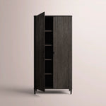 Luvoriel Reeded Cabinet — BLACK OAK