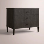 Luvoriel Reeded Closed Nightstand — BLACK OAK / 32