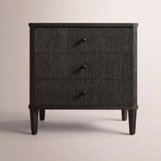 Luvoriel Reeded Closed Nightstand — BLACK OAK / 26