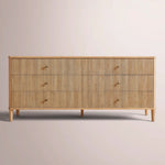 Luvoriel Reeded Drawer Dresser — LIGHT OAK / 6-DRAWER
