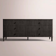 Luvoriel Reeded Drawer Dresser — BLACK OAK / 6-DRAWER