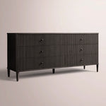 Luvoriel Reeded Drawer Dresser — BLACK OAK / 6-DRAWER