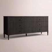 Luvoriel Reeded Drawer Dresser — BLACK OAK / 6-DRAWER