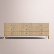 Luvoriel Reeded Drawer Dresser — GREIGE OAK / 9-DRAWER