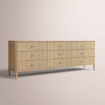 Luvoriel Reeded Drawer Dresser — GREIGE OAK / 9-DRAWER