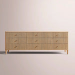 Luvoriel Reeded Drawer Dresser — LIGHT OAK / 9-DRAWER
