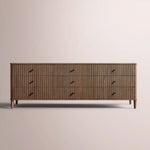 Luvoriel Reeded Drawer Dresser — BROWN OAK / 9-DRAWER