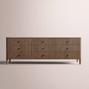 Luvoriel Reeded Drawer Dresser — BROWN OAK / 9-DRAWER