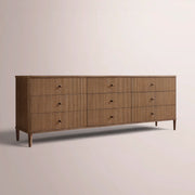 Luvoriel Reeded Drawer Dresser — BROWN OAK / 9-DRAWER