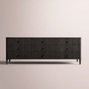Luvoriel Reeded Drawer Dresser — BLACK OAK / 9-DRAWER