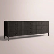 Luvoriel Reeded Drawer Dresser — BLACK OAK / 9-DRAWER