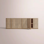 Liromelle Shagreen Sideboard — TAUPE SHAGREEN/GREIGE BRUSHED OAK / 6-DOOR 96