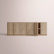 Liromelle Shagreen Sideboard — TAUPE SHAGREEN/GREIGE BRUSHED OAK / 6-DOOR 96