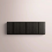 Liromelle Shagreen Sideboard — EBONY SHAGREEN/BLACK BRUSHED OAK / 6-DOOR 96
